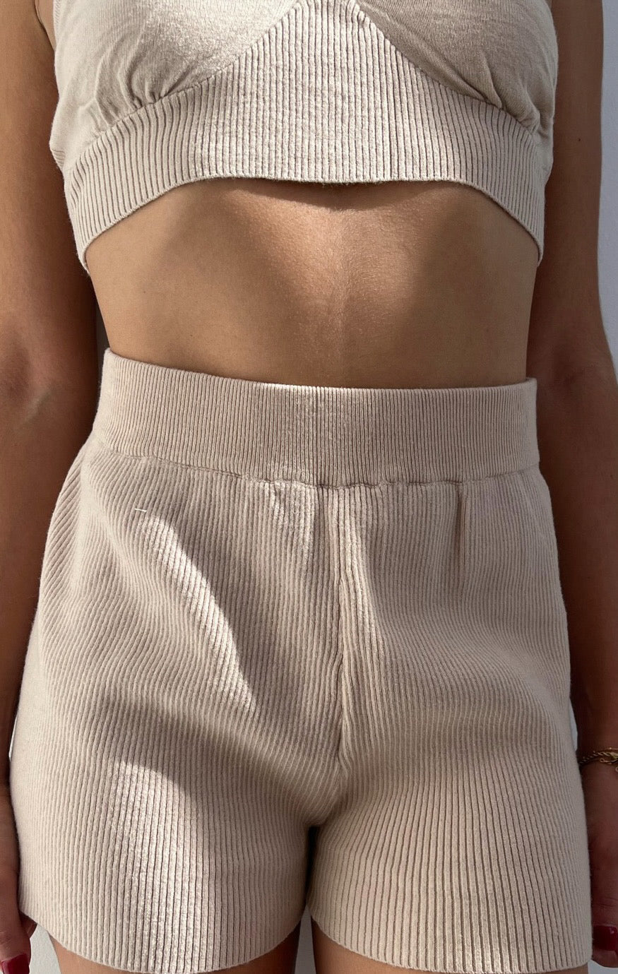 Mylie Ribbed Knit Shorts Set