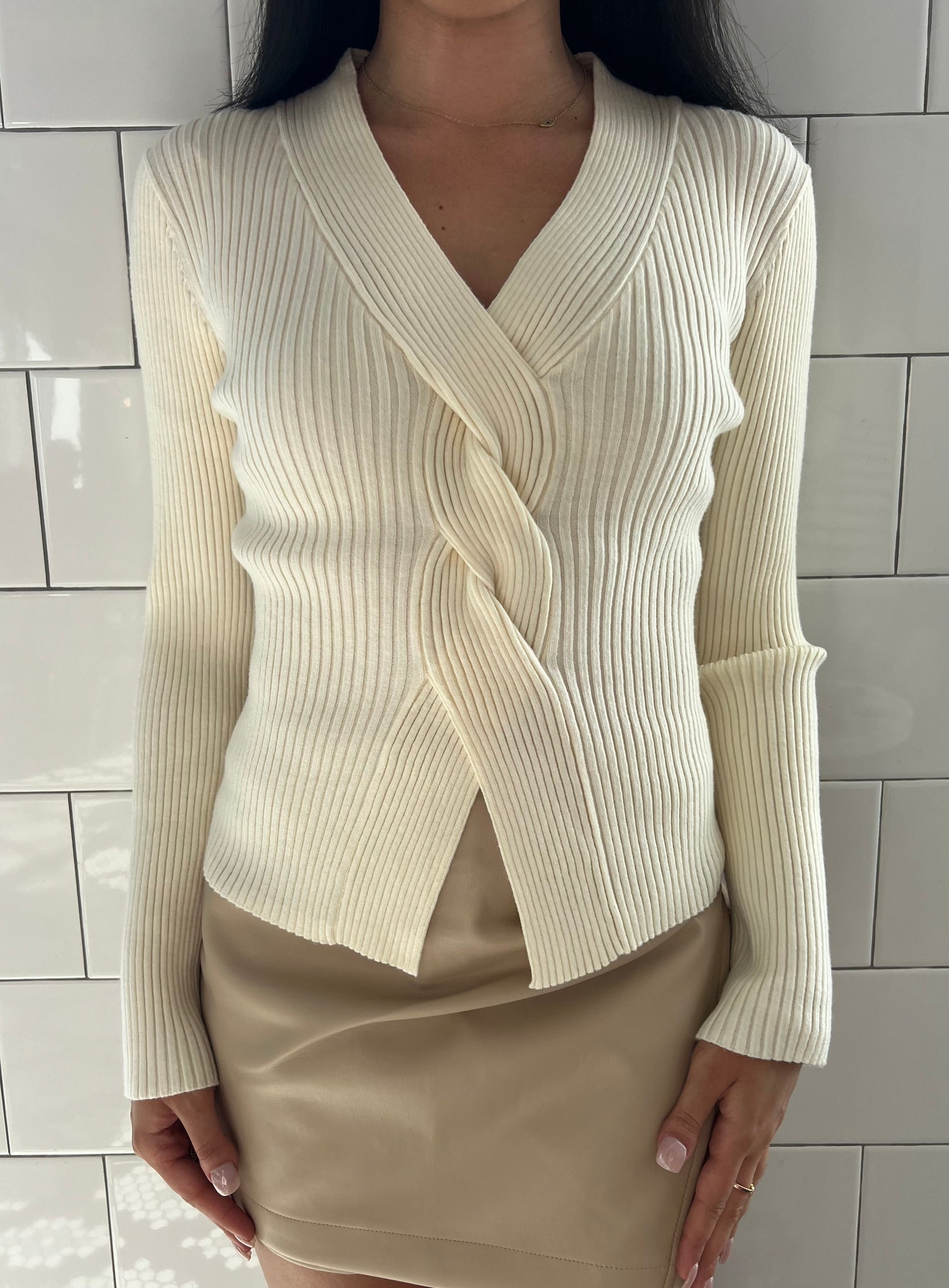 Antonia Twist Front Sweater